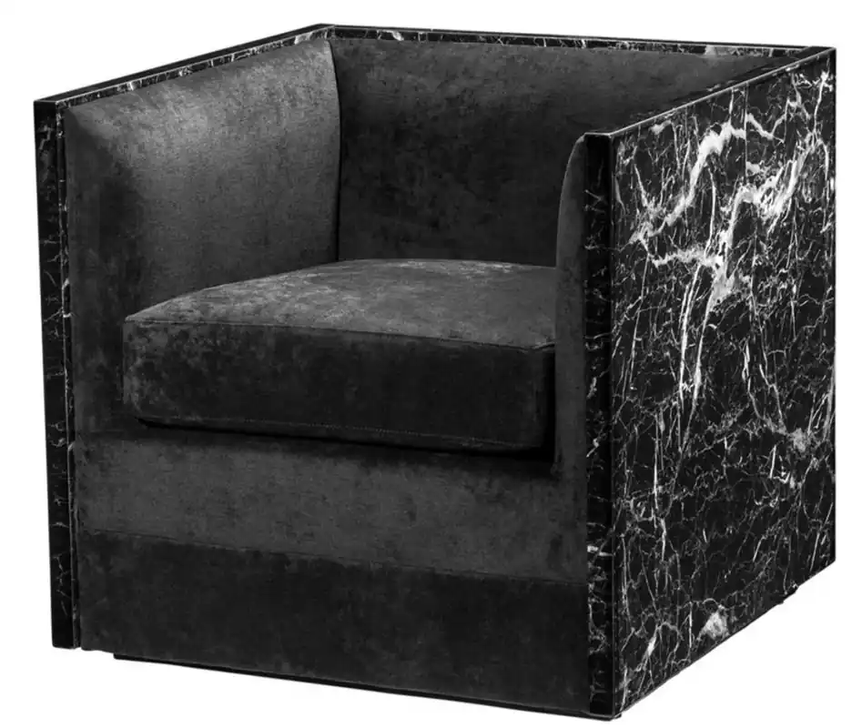 Markenprodukt Casa Padrino fauteuil d'hôtel de luxe noir 71 x 70 x H. 68 cm - édition limitée
