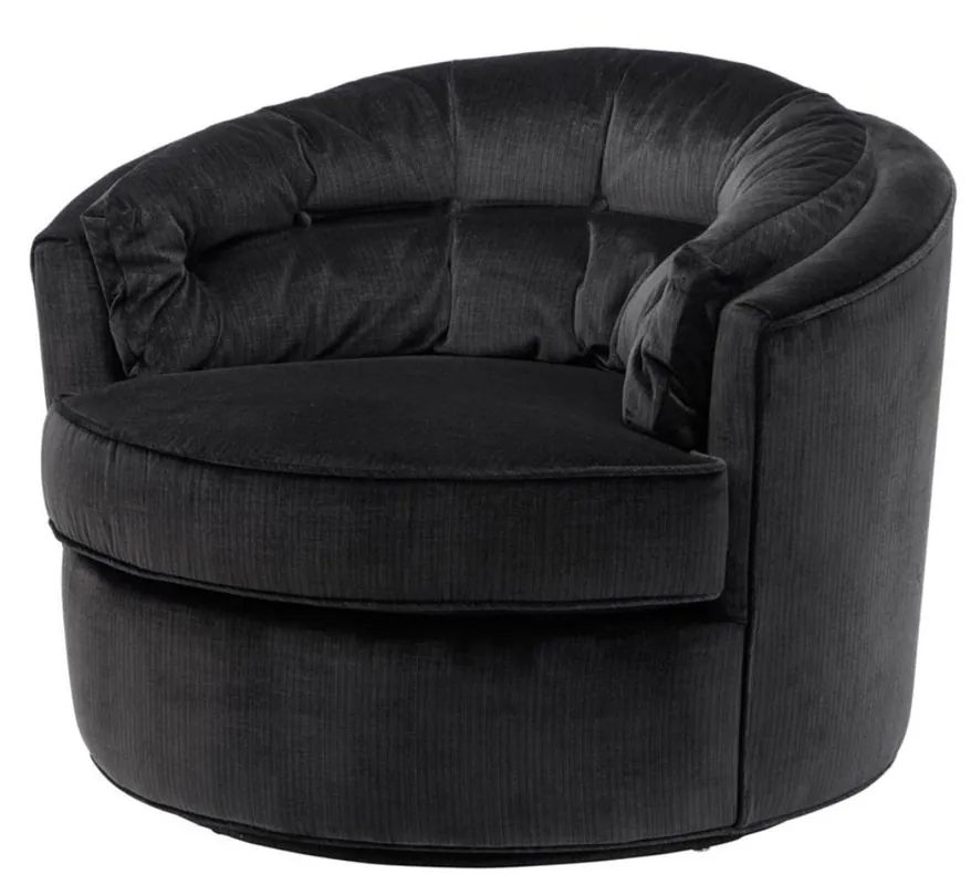 Neue Ware Casa Padrino chaise pivotante noir 90 x 86 x H. 72 cm - qualité de luxe