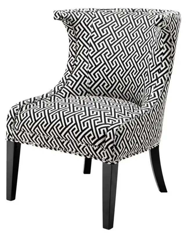 Casa Padrino fauteuil en noir / blanc 66 x 60 x H. 91 cm - fauteuils de luxe Neu Im Sortiment