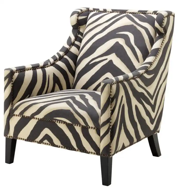 Casa Padrino fauteuil en design zèbre 74 x 81 x H. 89 cm - fauteuil de salon de luxe Solange Der Vorrat Reicht