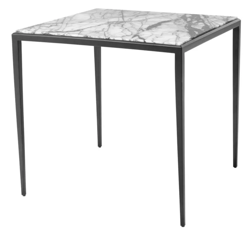 Casa Padrino table basse en bronze avec dessus en marbre blanc 60 x 60 x H. 58 cm - mobilier de salon de luxe Günstig