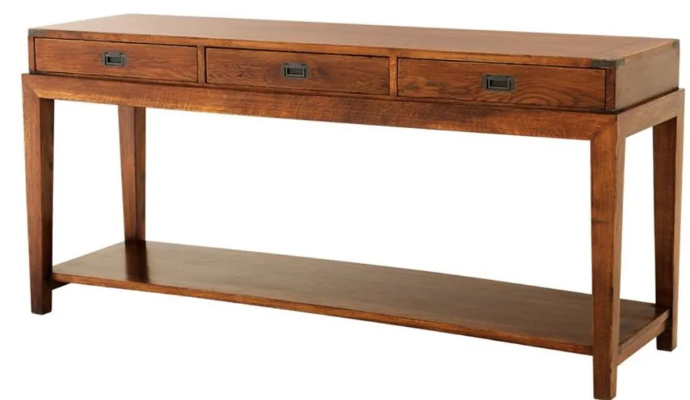 Casa Padrino console de luxe avec 3 tiroirs en marron 162,5 x 47,5 x H. 76 cm - meubles de salon Letzte Chance