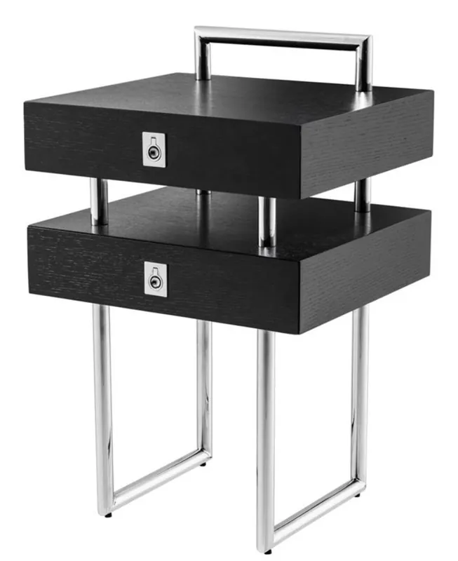Markenprodukt Casa Padrino table d'appoint de luxe avec 2 tiroirs 50 x 44,5 x H. 79 cm - Edition limitée