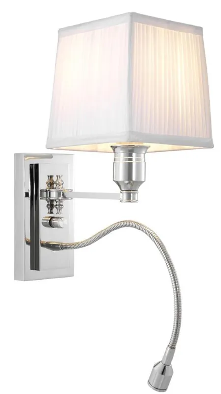 Billig Casa Padrino applique murale de luxe en argent avec abat-jour blanc 14 x 25 x H. 30.5 cm - Collection Hôtelière