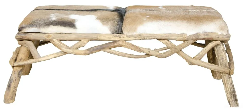 Casa Padrino banc avec peau de chèvre 160 x 50 x H. 55 cm - meubles de luxe Knallerangebot