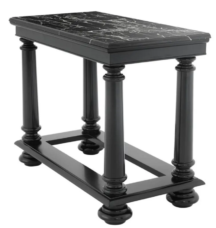 Angebot Casa Padrino table de console de luxe en noir avec plaque de marbre noir 100 x 50 x H. 79 cm - Edition Limitée