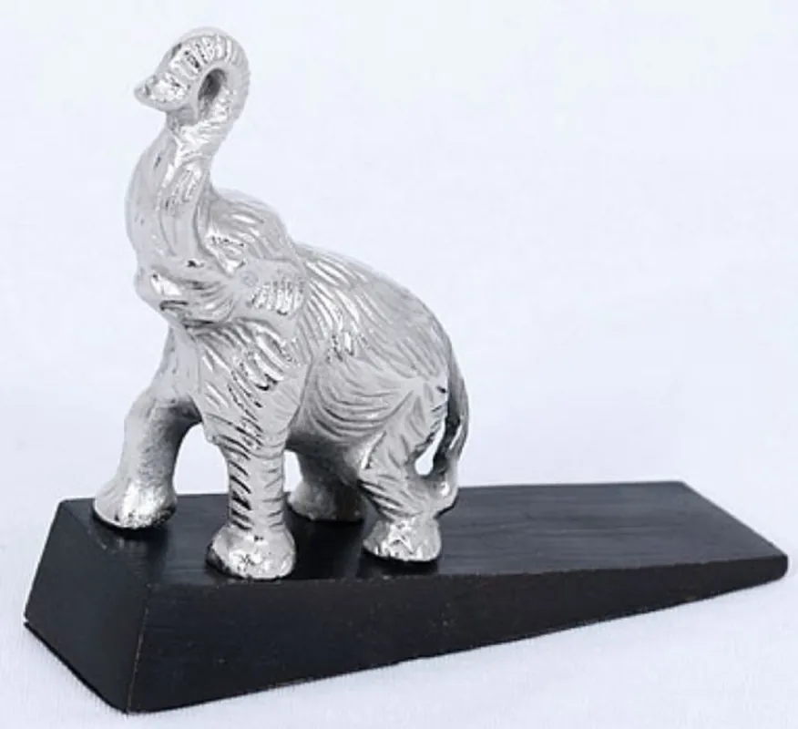 Saisonangebot Casa Padrino bouchon de porte éléphant argent / noir - accessoires de luxe