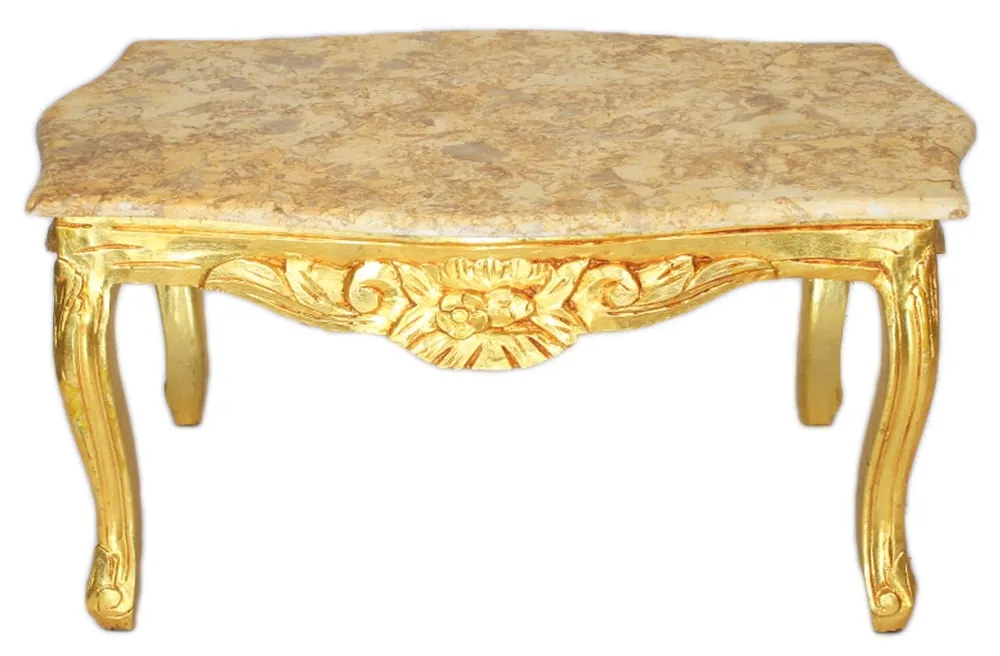 Online Kaufen Casa Padrino baroque table basse en or avec plateau en marbre crème - meubles de style ancien salon