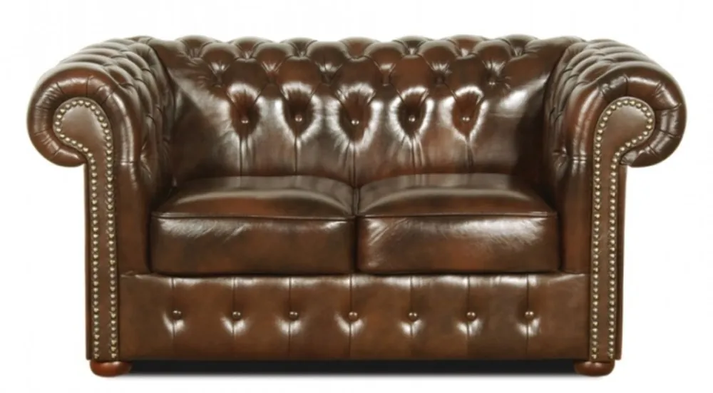 Casa Padrino canapé 2 places en cuir véritable brun foncé 160 x 90 x H. 78 cm - Qualité Luxe Günstig