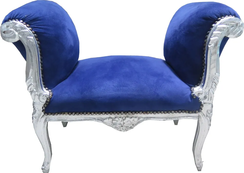 Top-Preis Casa Padrino Tabouret Tabouret Baroque Royal bleu / argent - banc - meubles anciens