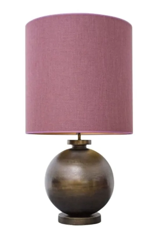 Sonderaktion Casa Padrino lampe de table de luxe en bronze antique avec abat-jour rose vieux 50 x H. 93 cm - Hôtel Restaurant Meuble