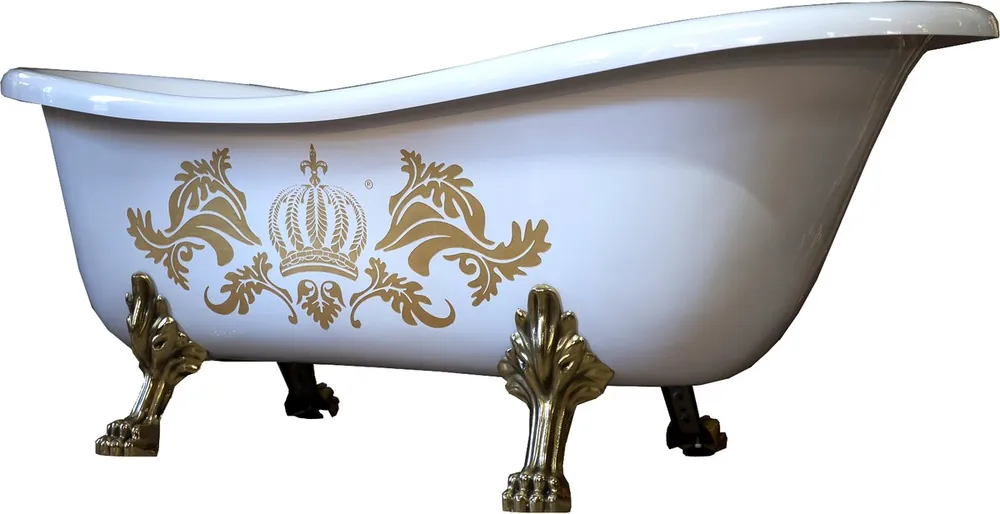 Preisreduziert Baignoire de luxe luxe Pompöös by Casa Padrino par Harald Glööckler blanc / or / blanc 1695mm avec pieds en or doré