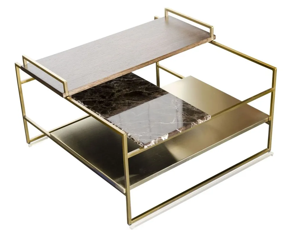 Kracherpreis Casa Padrino table basse de luxe or 60 x 60 x H. 36,5 cm - Table Basse Design
