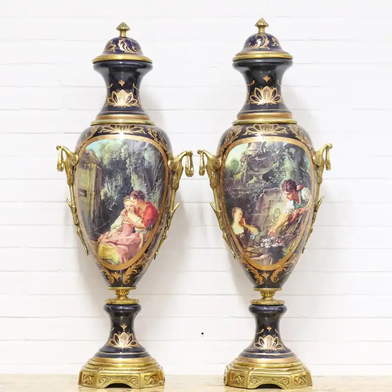Sonderangebot Casa Padrino vases en porcelaine de luxe violet / or 30 x H. 100 cm - Décorations Baroques