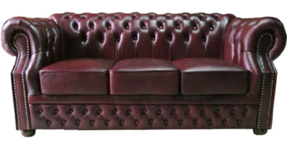 Preis Gesenkt Casa Padrino canapé 3 places en cuir véritable de luxe rouge foncé 210 x 90 x H. 80 cm - Chesterfield Sofa