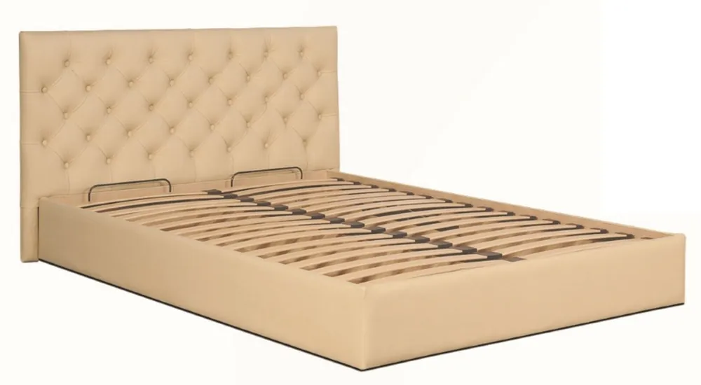 Meistverkauft Casa Padrino Chesterfield Lit Beige - Meubles en Cuir Véritable