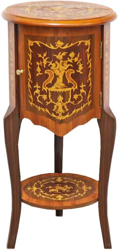 Bestpreis Casa Padrino Table d'appoint baroque avec tiroirs Marron incrusté 80 x 40 cm - Table d'appoint de style antique - Table de téléphone - Meubles