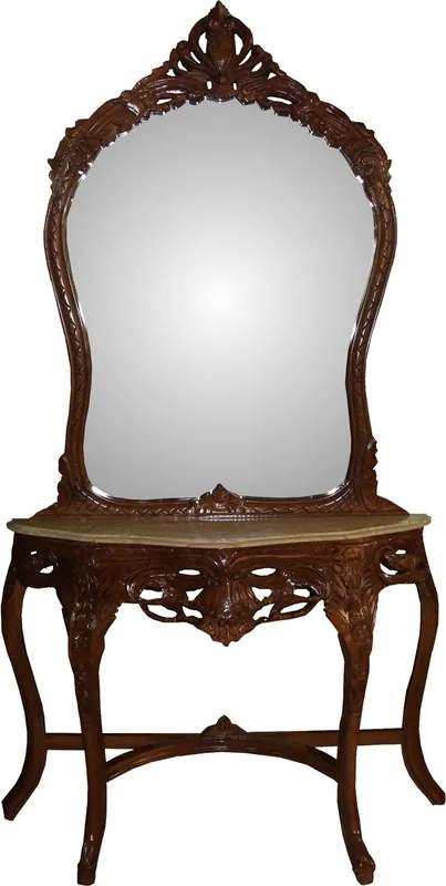 Casa Padrino Baroque Miroir Console Marron avec Dessus en Marbre - Edition Limitée Jetzt Bestellen