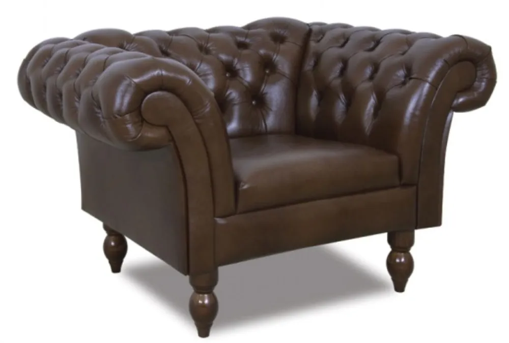 Geprüft Casa Padrino Chesterfield Fauteuil en Cuir Véritable Brun Foncé 130 x 90 x H. 80 cm - Meubles de Salon Design Chesterfield