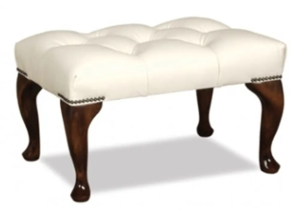 Casa Padrino Chesterfield tabouret en cuir véritable 60 x 40 x H. 45 cm - Meubles de Luxe Preiswert