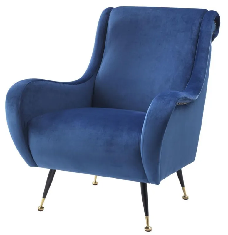 Top-Seller Casa Padrino fauteuil de luxe de hotel salon bleu 80 x 90 x H. 88 cm - Mobilier d'hôtel