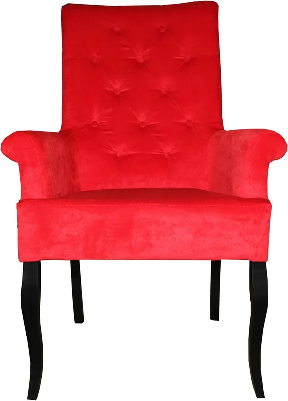 Rabatt Casa Padrino chaise à manger de luxe rouge / noir avec accoudoirs - Mobilier baroque - Meubles restaurant de restauration