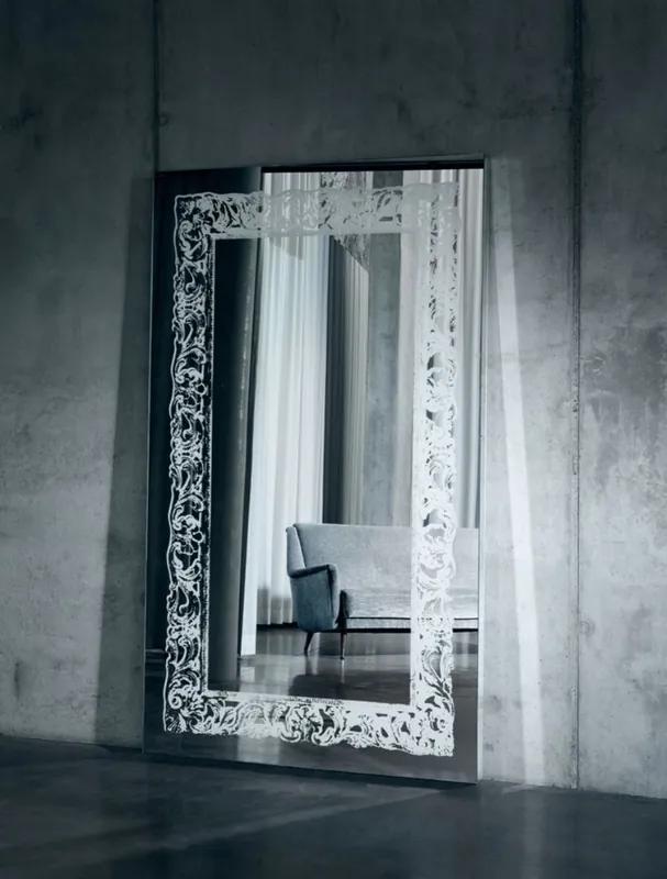 Casa Padrino miroir de luxe avec lumière et télécommande 107 x H. 182 cm - Qualité Luxe Günstig