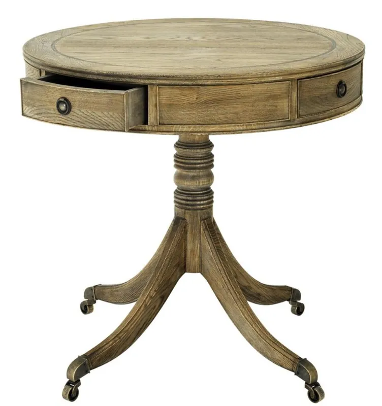 Casa Padrino luxe salon table d'appoint couleurs naturelles / laiton Ø 80 x H. 74 cm - Meubles de Salon Garantierte Lieferung