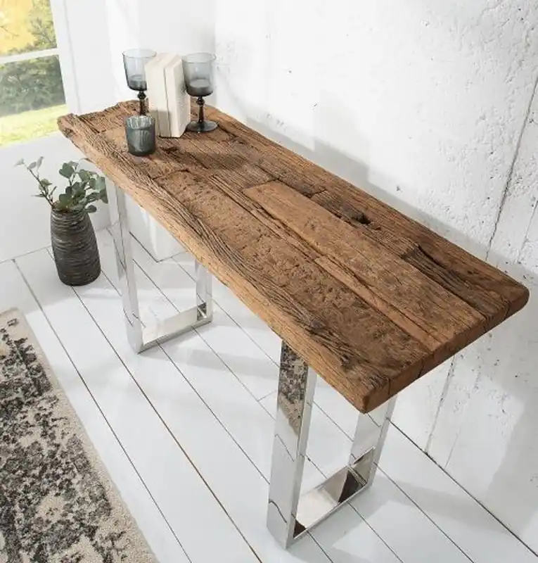 Heißes Angebot Casa Padrino Console Art Déco de Luxe en Acier Inoxydable 160 x 75 x H. 45 cm - Console - Console Secrétaire - Table de Téléphone - Meubles d'Hôtel
