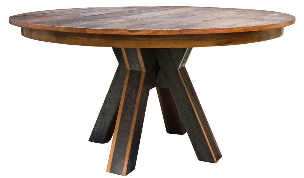 Casa Padrino table à manger brun foncé / noir Ø 150 x H. 77 cm - Mobilier de Salle à Manger de Luxe Preis Gesenkt