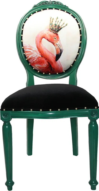 Casa Padrino Baroque luxe à manger chaise sans accoudoirs Swan avec Couronne avec strass Bling Bling - Chaise design - Édition limitée Neu