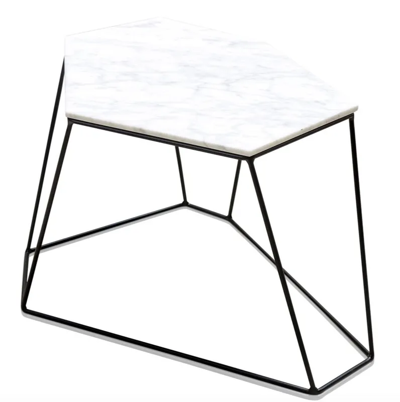 Jetzt Bestellen Casa Padrino table basse design blanc / noir 64 x 48 x H. 40 cm - Table Basse de Luxe avec Plaque de Table en Marbre