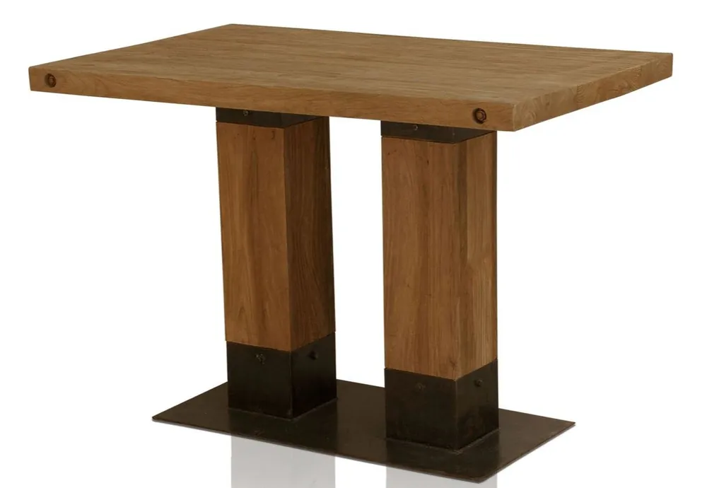 Abverkauf Casa Padrino table de salle à manger de luxe en teck marron / noir 110 x 70 x H. 77 cm - Meubles de Salle à Manger