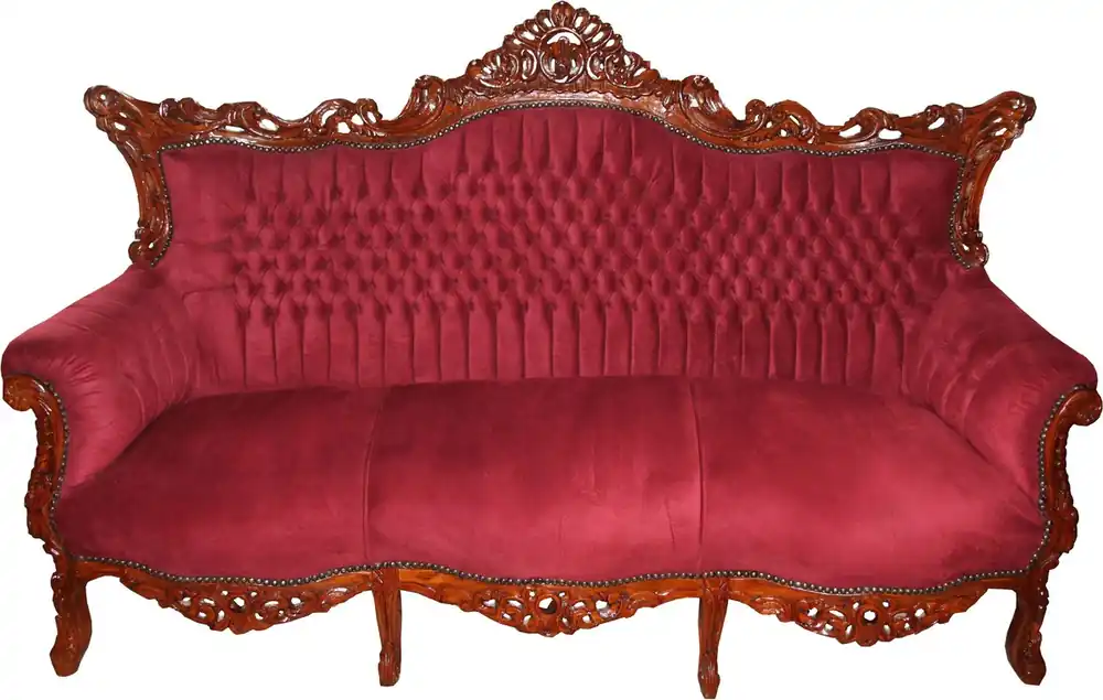 Top-Seller Casa Padrino Baroque Canapé 3 places Master à Bordeaux / Marron - Mobilier de salon Canapé Lounge - Edition limitée