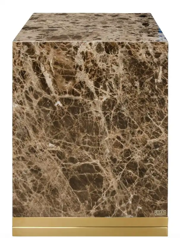 Günstig Casa Padrino table d'appoint avec marbre noir-gris et piédestal d'or 40 x 40 x H. 50 cm - Salon de Luxe Déco