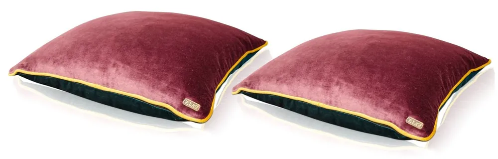 Geprüft Casa Padrino coussin décoratif de salon set de 2 violet / turquoise / jaune 50 x 50 cm - Collection de Luxe