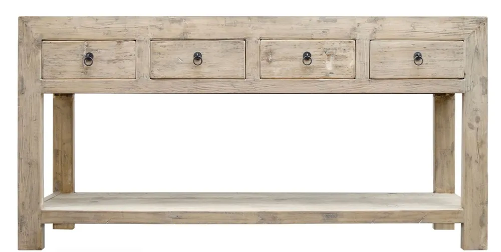 Preisreduziert Casa Padrino console de style country avec 4 tiroirs couleurs naturelles 170 x 45 x H. 85 cm - Console de Style Country