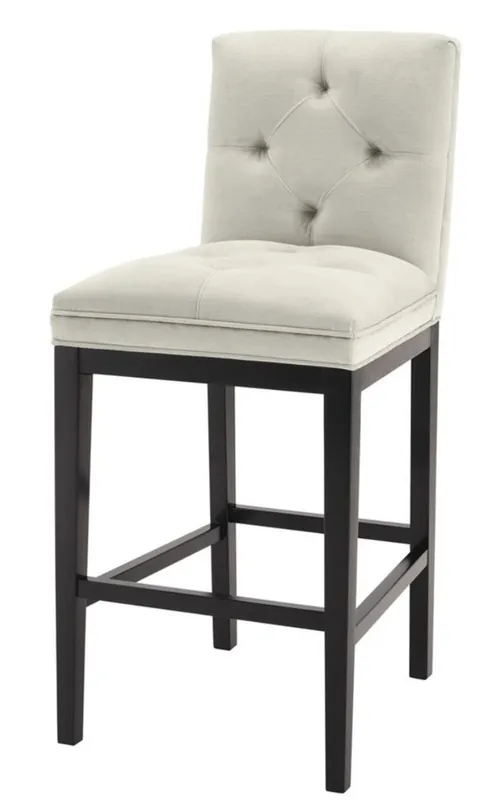 Top-Angebot Casa Padrino chaise de bar de luxe gris clair / noir 51 x 63 x H. 110 cm - Meuble de Club Restaurant Hotel