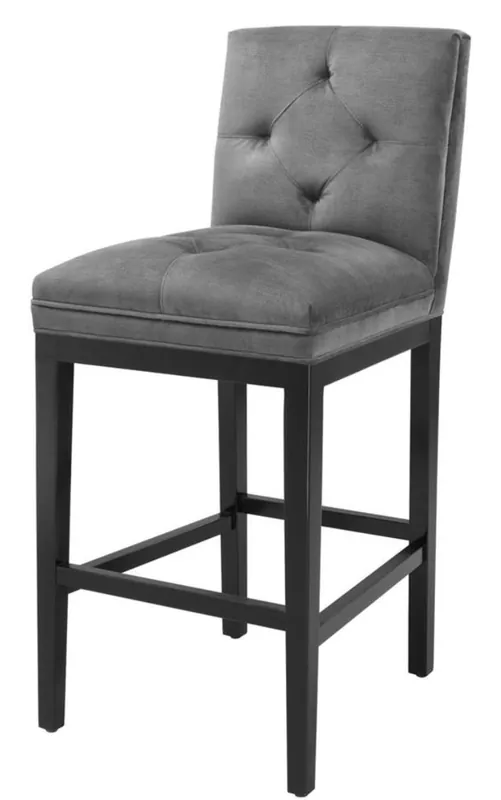 Casa Padrino chaise de bar de luxe gris foncé / noir 51 x 63 x H. 110 cm - Meuble de Club Restaurant Hotel Aktuell