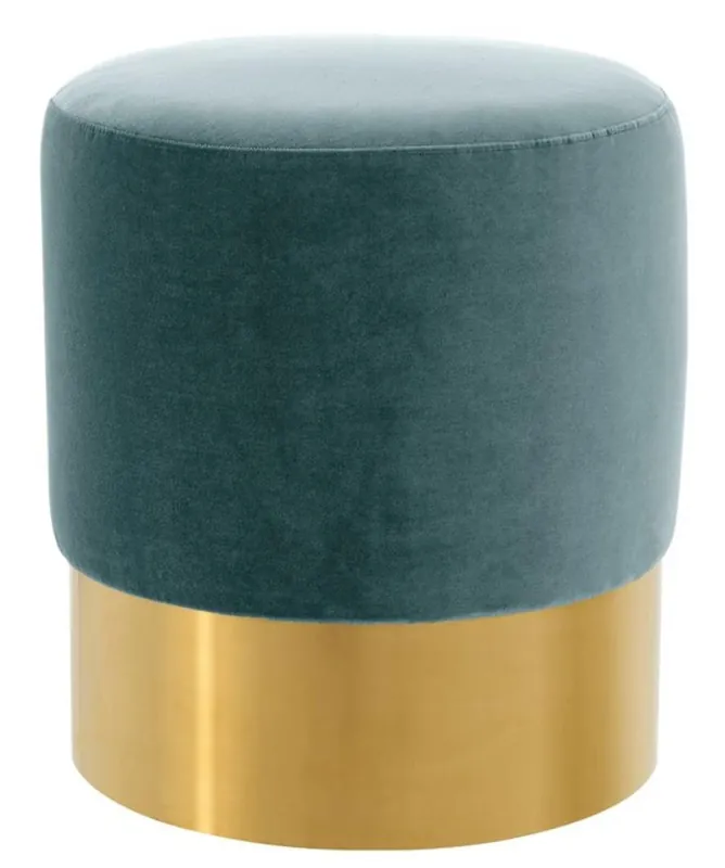 Geprüft Casa Padrino tabouret de luxe turquoise foncé / or Ø 40 x H. 45 cm - Mobilier d'Hôtel