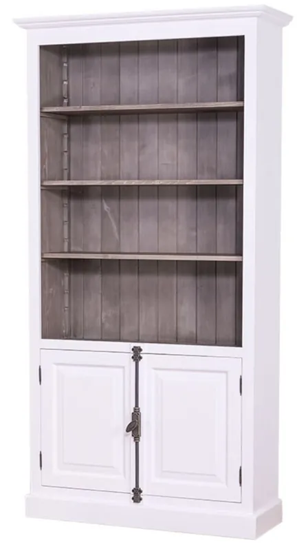 Casa Padrino country style bookcase white / dark brown 109 x 40 x H. 210 cm - Country Style Living Room Cabinet Neue Kollektion