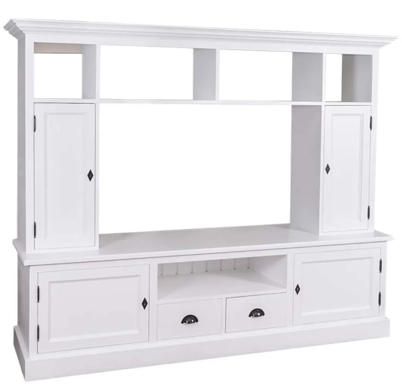 Super-Preis Casa Padrino Country Style Living Room TV Cabinet White 207 x 46 x H. 166 cm - Country Style Living Room Furniture