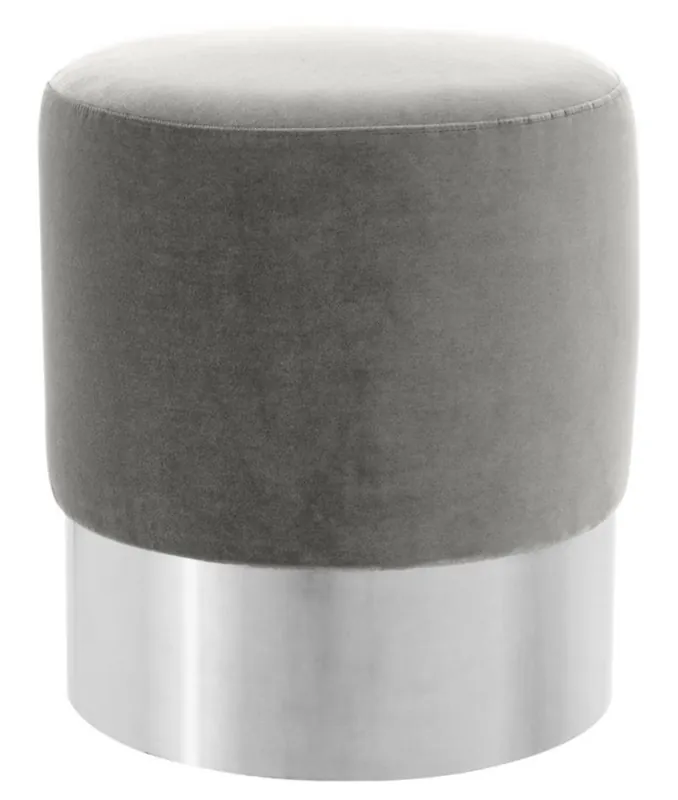 Casa Padrino tabouret de luxe turquoise gris / argent Ø 40 x H. 45 cm - Mobilier d'Hôtel Nur Für Kurze Zeit