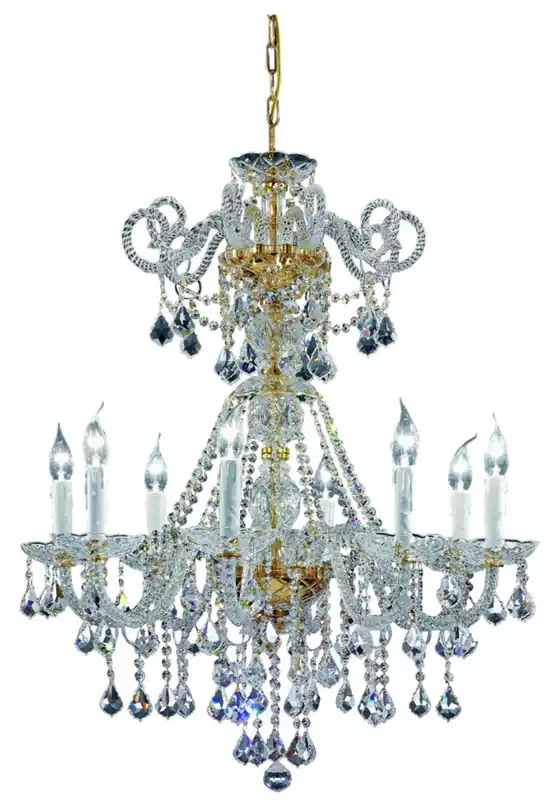 Casa Padrino lustre en cristal de style baroque laiton / or Ø 74 cm x H. 85 cm - Noble et Somptueux Nur Heute
