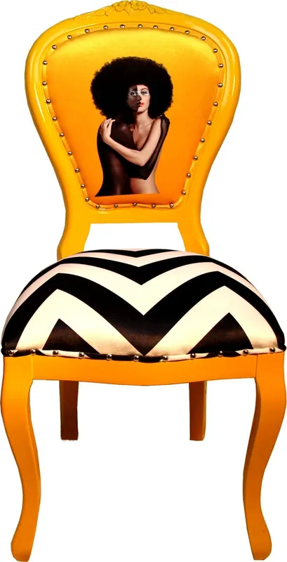 Casa Padrino Baroque luxe à manger chaise sans accoudoirs Swan avec Couronne avec strass Bling Bling - Chaise design - Édition limitée Nur Heute
