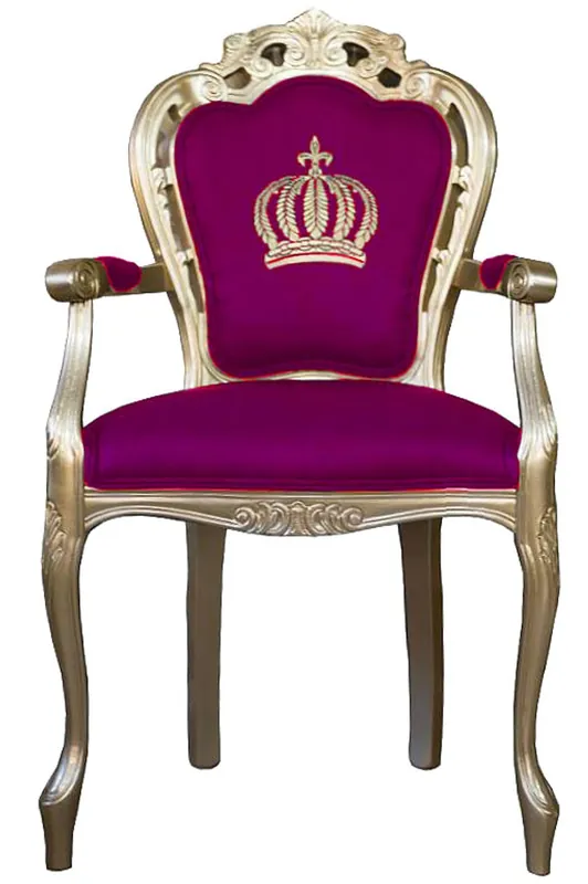 Preis Gesenkt Pompöös by Casa Padrino luxury baroque dining chair with armrests pink / gold - Pompöös baroque chair designed by Harald Glööckler
