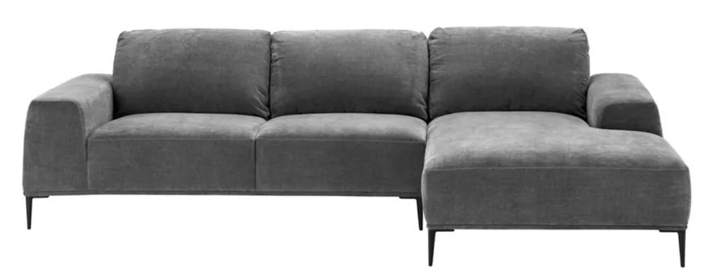 Casa Padrino canapé d'angle de salon luxe gris / noir 285 x 164 x H. 80 cm - Canapé du Salon Kracherpreis