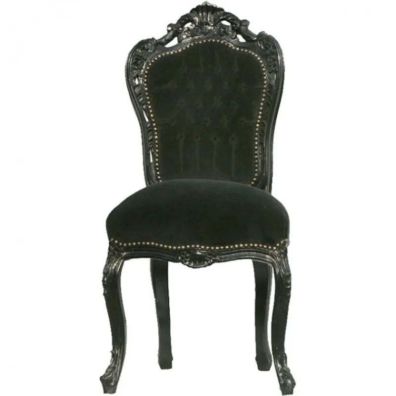 Dîner Casa Padrino baroque Chaise Noir / Noir Markenware