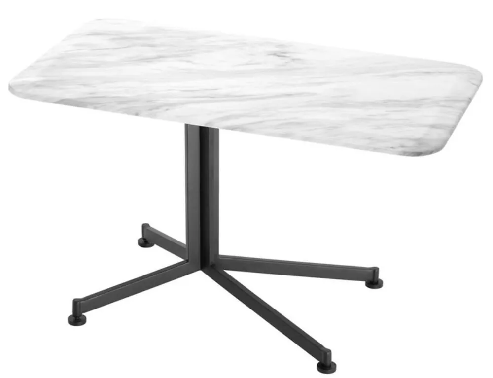 Casa Padrino table d'appoint de luxe blanc / noir 90 x 50 x H. 54 cm - Meubles de Salon Finale Aktion