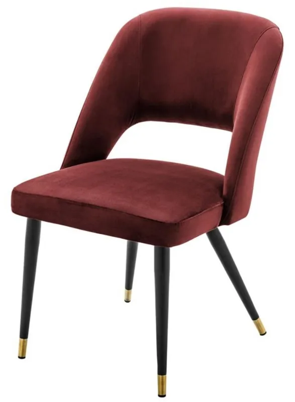 Casa Padrino luxury dining chair burgundy / black 52 x 58 x H. 85 cm - Luxury Dining Room Furniture Direkt Vom Hersteller